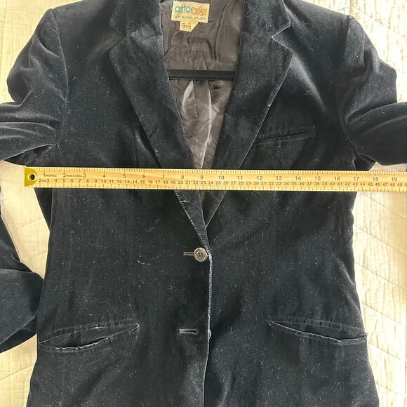 Astor One Women’s Vintage Velvet Blazer Fully Lined Classic Black | Size 8 - Picture 7 of 10